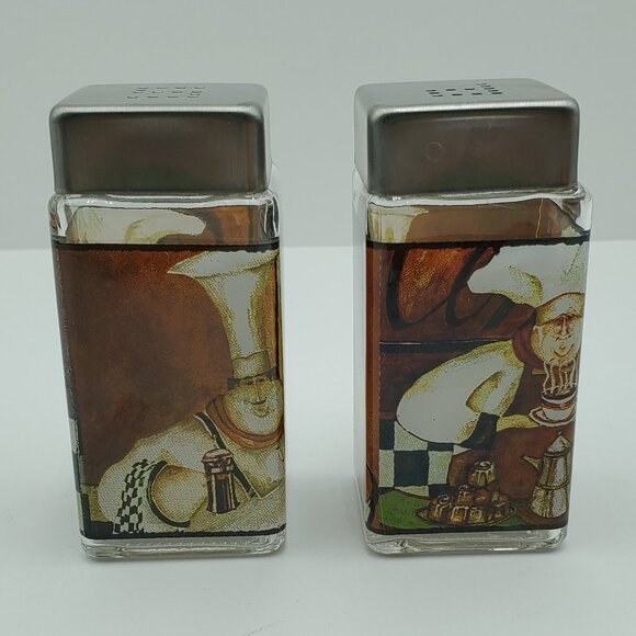 Grant Howard Coffee Chef Salt & Pepper Shakers Square Coffee Barista Shakers - Picture 3 of 7
